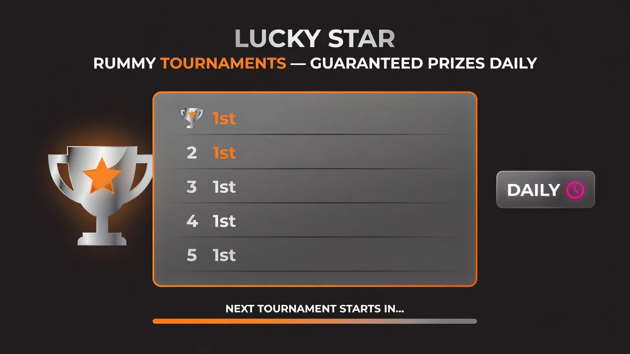 Lucky Star Rummy tournaments daily prizes guaranteed luckystars.in India