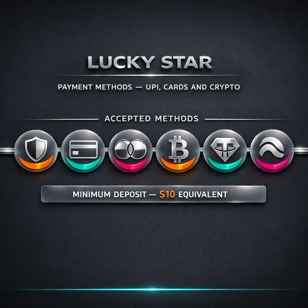 Lucky Star payments UPI crypto Visa deposit withdrawal luckystars.in India