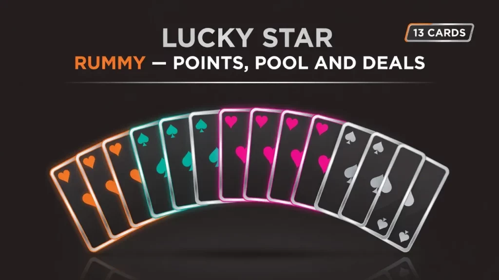 Lucky Star Rummy online card game thirteen-card luckystars.in India